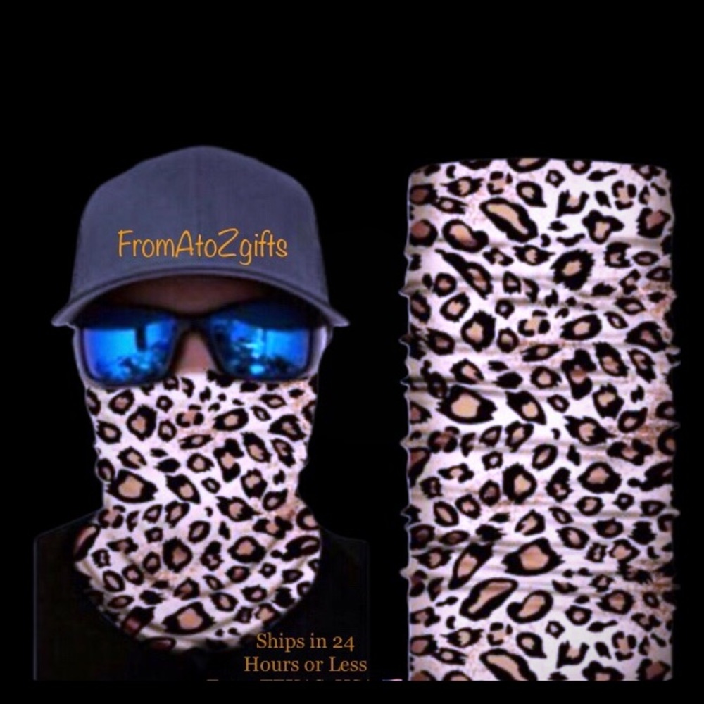 Big Cat Print 16 n 1 Neck Gaiter Face Cover Dust Mask Biker Rag Animal Print